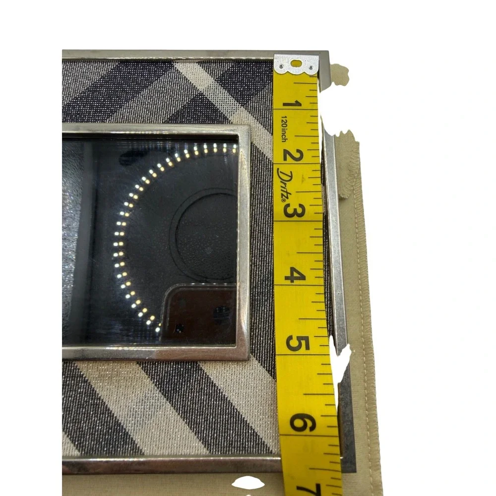 Burberry Nova Check Plaid Silver Tone Wood Back Picture Frame‎